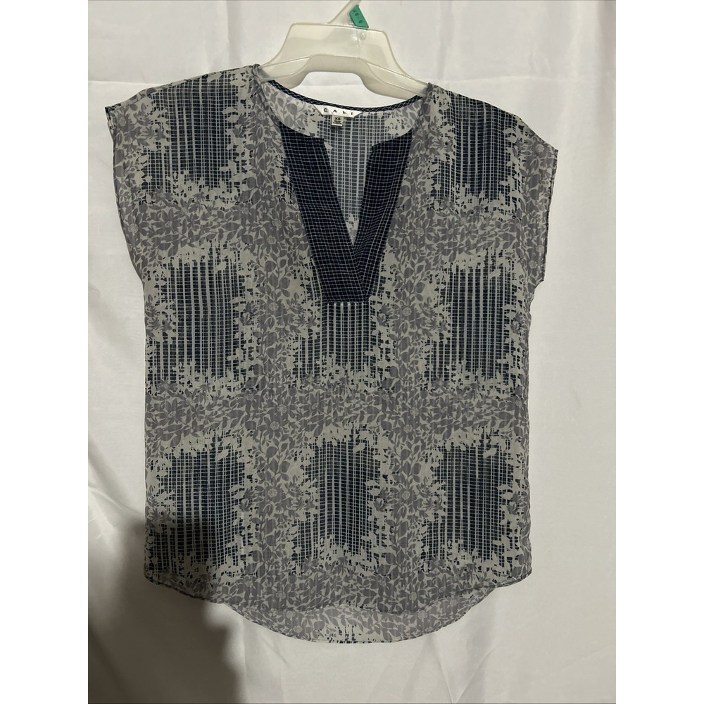 Cabi  sheer Sleeveless Women Purple Blue Gray Pullover  Size XS